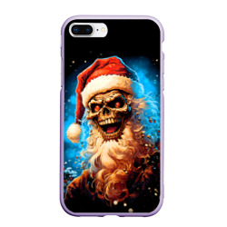 Чехол для iPhone 7Plus/8 Plus матовый Весёлый скелет Санта Клаус