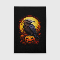Обложка для автодокументов Halloween - ворон и тыква