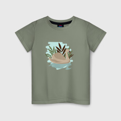 Детская футболка хлопок Лебедь в пруду