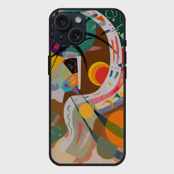 Чехол силиконовый для Apple iPhone 15 матовый Искусство Кандинского - Доминирующая кривая