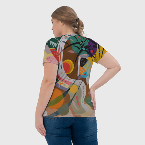 Женская футболка 3D Искусство Кандинского - Доминирующая кривая, цвет 3D печать - фото 7