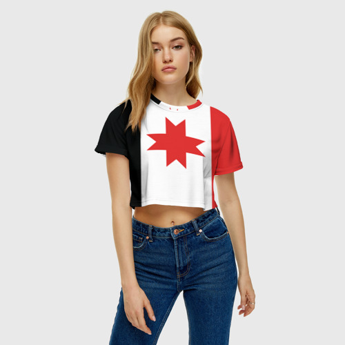 Женская футболка Crop-top 3D Флаг Удмуртии, цвет 3D печать - фото 4