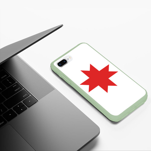 Чехол для iPhone 7Plus/8 Plus матовый Флаг Удмуртии, цвет салатовый - фото 5