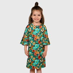 Детское платье 3D Бабочки в цветах паттерн - фото 2