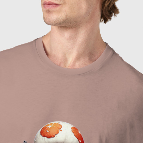 Мужская футболка хлопок Грибная охота , цвет пыльно-розовый - фото 6
