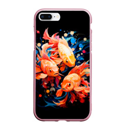 Чехол для iPhone 7Plus/8 Plus матовый Золотые бойцовые рыбки