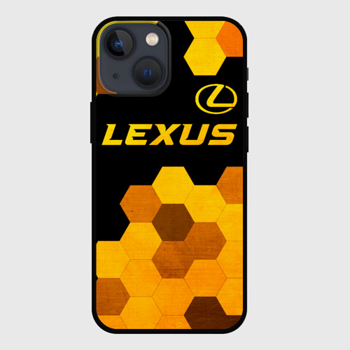 Чехол для iPhone 13 mini Lexus - gold gradient: символ сверху