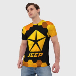 Мужская футболка 3D Jeep - gold gradient - фото 2