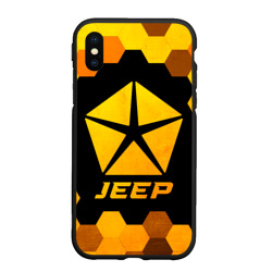 Чехол для iPhone XS Max матовый Jeep - gold gradient