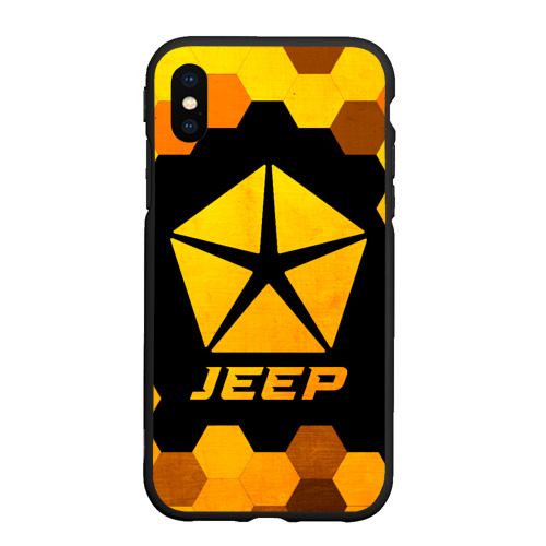 Чехол для iPhone XS Max матовый Jeep - gold gradient