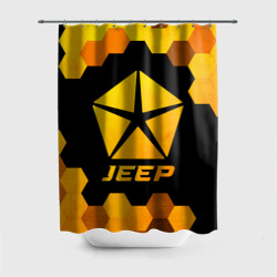 Штора 3D для ванной Jeep - gold gradient