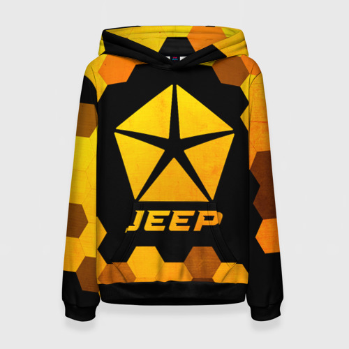 Женская толстовка 3D Jeep - gold gradient, цвет 3D печать