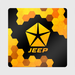 Магнит виниловый Квадрат Jeep - gold gradient