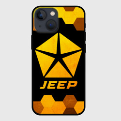 Чехол для iPhone 13 mini Jeep - gold gradient