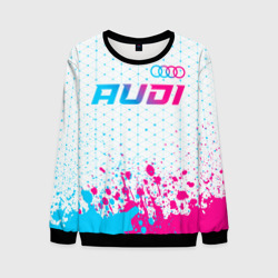 Мужской свитшот 3D Audi neon gradient style: символ сверху