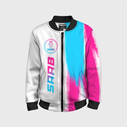 Детский бомбер 3D Saab neon gradient style: по-вертикали