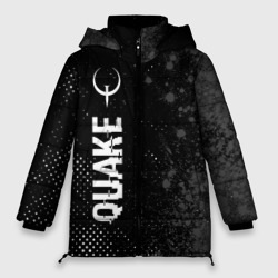 Женская зимняя куртка Oversize Quake glitch на темном фоне: по-вертикали