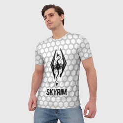 Мужская футболка 3D Skyrim glitch на светлом фоне - фото 2