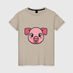 Женская футболка хлопок Свинья