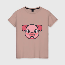Женская футболка хлопок Свинья