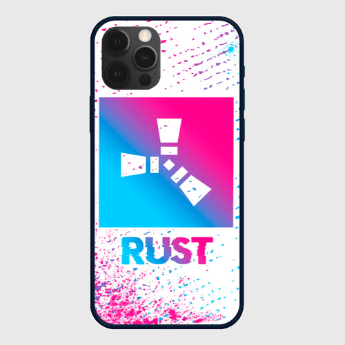 Чехол для iPhone 12 Pro с принтом Rust neon gradient style, вид спереди #2
