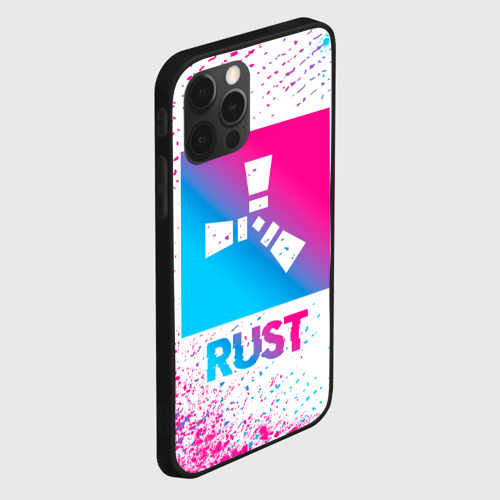 Чехол для iPhone 12 Pro с принтом Rust neon gradient style, вид сбоку #3