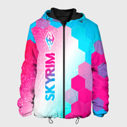 Мужская куртка 3D Skyrim neon gradient style: по-вертикали
