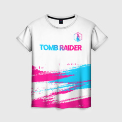 Женская футболка 3D Tomb Raider neon gradient style посередине