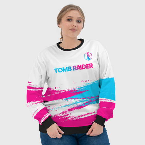 Женский свитшот 3D Tomb Raider neon gradient style посередине, цвет 3D печать - фото 6