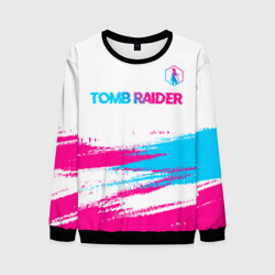 Мужской свитшот 3D Tomb Raider neon gradient style посередине