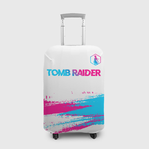 Чехол для чемодана 3D Tomb Raider neon gradient style посередине, цвет 3D печать