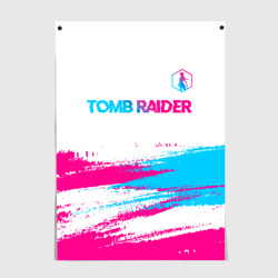 Постер Tomb Raider neon gradient style посередине