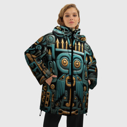 Женская зимняя куртка Oversize Рисунок в египетском стиле - фото 2