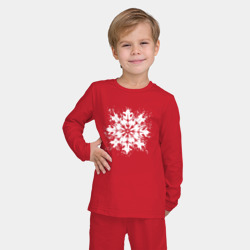 Детская пижама с лонгсливом хлопок Простая белая снежинка - фото 2