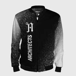 Мужской бомбер 3D Architects glitch на темном фоне: по-вертикали