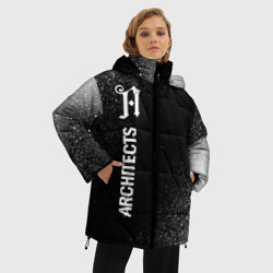 Женская зимняя куртка Oversize Architects glitch на темном фоне: по-вертикали - фото 2