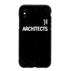 Чехол для iPhone XS Max матовый Architects glitch на темном фоне: символ сверху