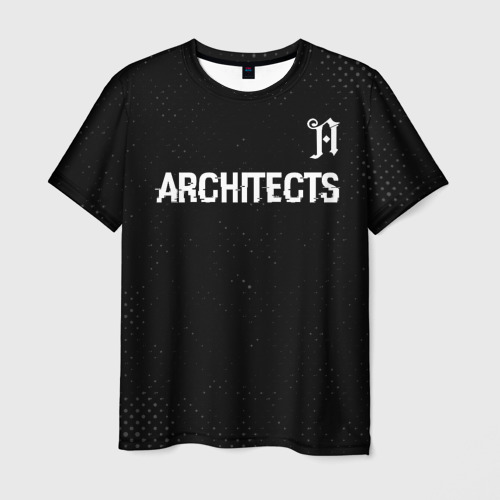Мужская футболка 3D Architects glitch на темном фоне: символ сверху, цвет 3D печать