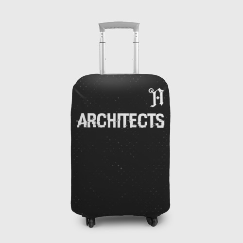Чехол для чемодана 3D Architects glitch на темном фоне: символ сверху, цвет 3D печать