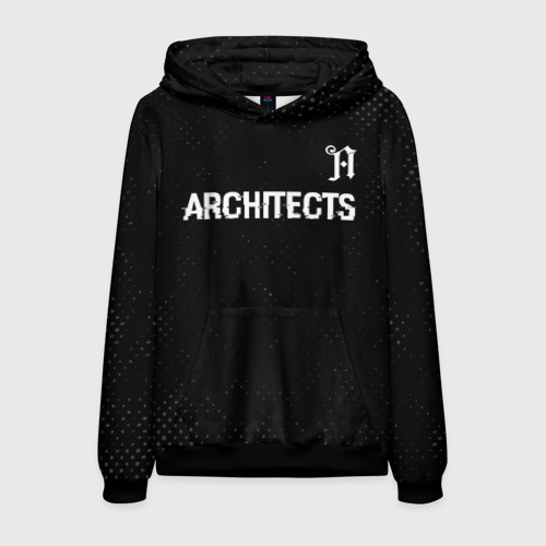 Мужская толстовка 3D Architects glitch на темном фоне: символ сверху, цвет черный