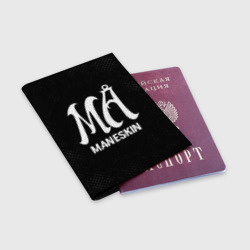 Обложка для паспорта матовая кожа Maneskin glitch на темном фоне - фото 2