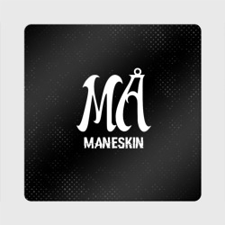 Магнит виниловый Квадрат Maneskin glitch на темном фоне