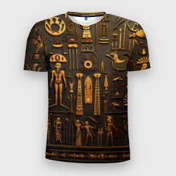 Мужская футболка 3D Slim Арт в стиле египетских письмен