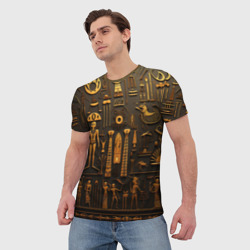 Мужская футболка 3D Арт в стиле египетских письмен - фото 2