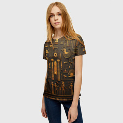 Женская футболка 3D Арт в стиле египетских письмен - фото 2