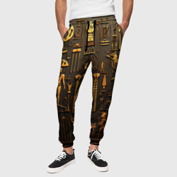 Арт в стиле египетских письмен – Мужские брюки 3D с принтом купить
