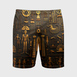 Мужские шорты спортивные Арт в стиле египетских письмен