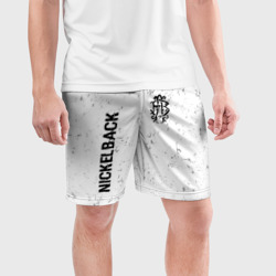 Мужские шорты спортивные Nickelback glitch на светлом фоне вертикально - фото 2