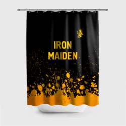 Штора 3D для ванной Iron Maiden - gold gradient: символ сверху