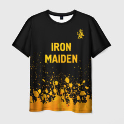 Мужская футболка 3D Iron Maiden - gold gradient: символ сверху